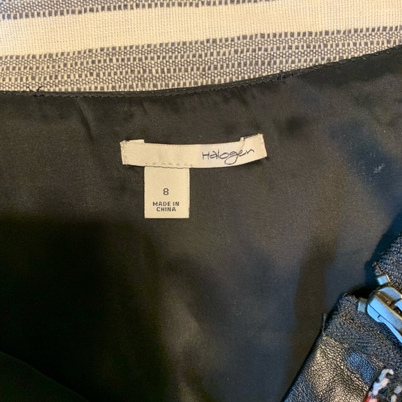 Tweed skirt with leather trim - Picture 2 of 4